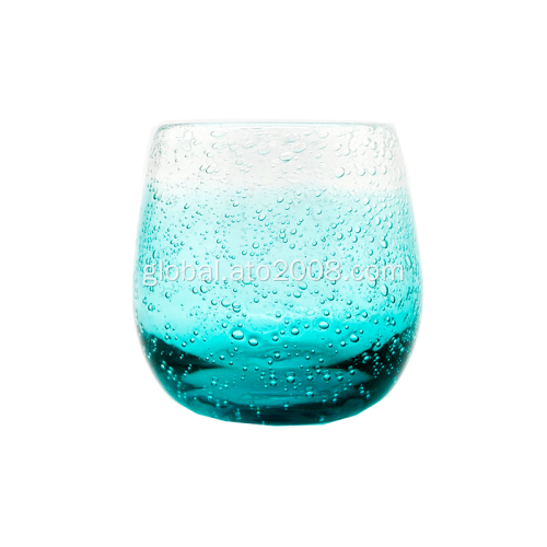 tumblers glassware Bubble Tumbler Glass Cup With Blue Manufactory